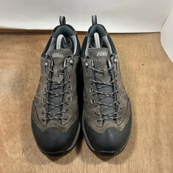 Asolo Low Top Suede Hiking Approach Boots Shoes Mens Size 10.5 Black Grey - Picture 3 of 10